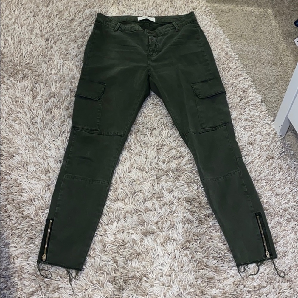 Zara hunter green cargo skinnies